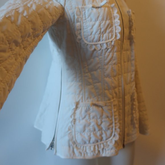 WOMENS CHEBY WHITE QUILTED LACE ITALIAN FULL ZIP JACKET 42 US/6 * - Picture 7 of 14